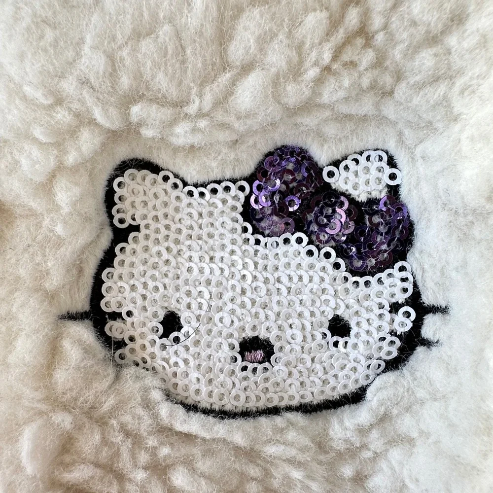 Hello Kitty‎ Vest 18M White Cream Sherpa Fleece Sequin Toddler Girl Jacket